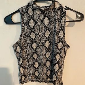 Snakeskin crop tank